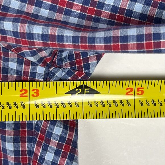 Brooks Brothers Casual Shirt Non-Iron Red and Blue Check Long-Sleeve Button-Down - Picture 9 of 11